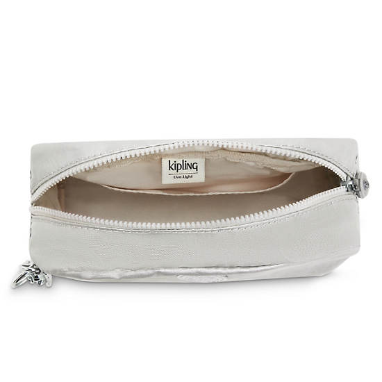 Plecaki Kipling Gleam Metallic Pouch Srebrne | PL 1082IL